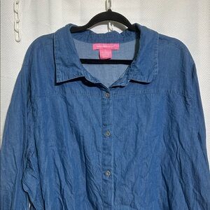 Woman’s Within Light Stonewash Denim Shirt 3X